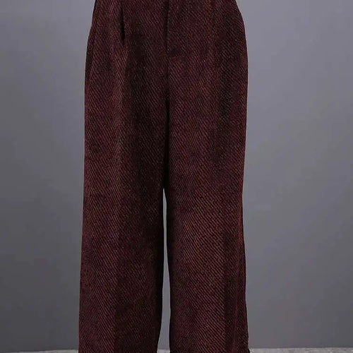Load image into Gallery viewer, High Waist Wine Red Brief Thick Long Elegant Wide Leg Pants New Trousers Women Fashion Tide Spring Autumn 2025 CPG2797
