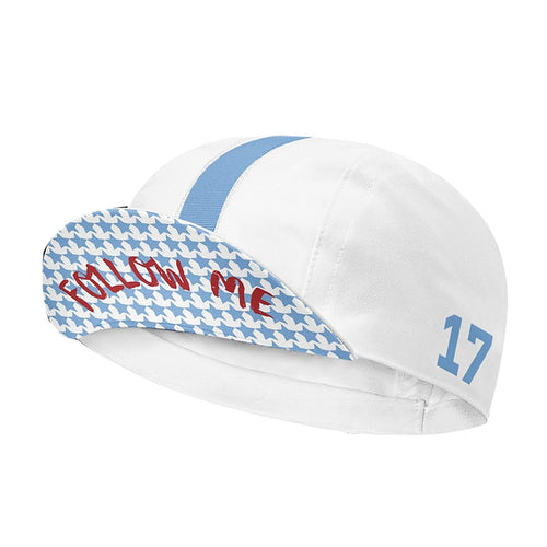 Load image into Gallery viewer, Follow Me 17 White Polyester Cycling Cap Outdoor Bicycle Sports For Quick Dry Balaclava Blue Star Breathable BIke Hats
