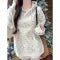 Korean Version Autumn Winter New Beige Print Long Sleeved Cotton Tops Women's Plush Velvet Pocket Hoodie Sweatershirt Thick Chic