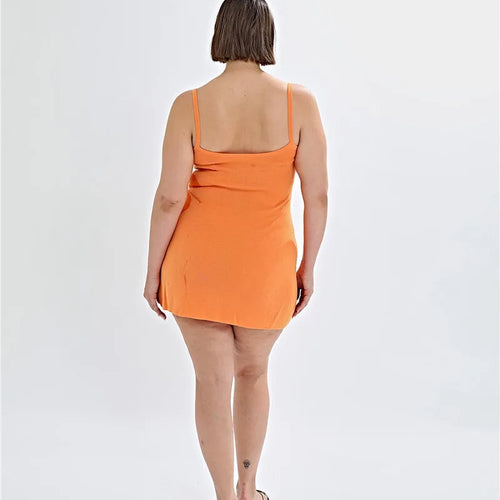 Load image into Gallery viewer, Spaghetti Strap Print Knit Mini Dress For Woman Robe Summer New Sleeveless Backless Beach Holiday Club Dress Knitwear
