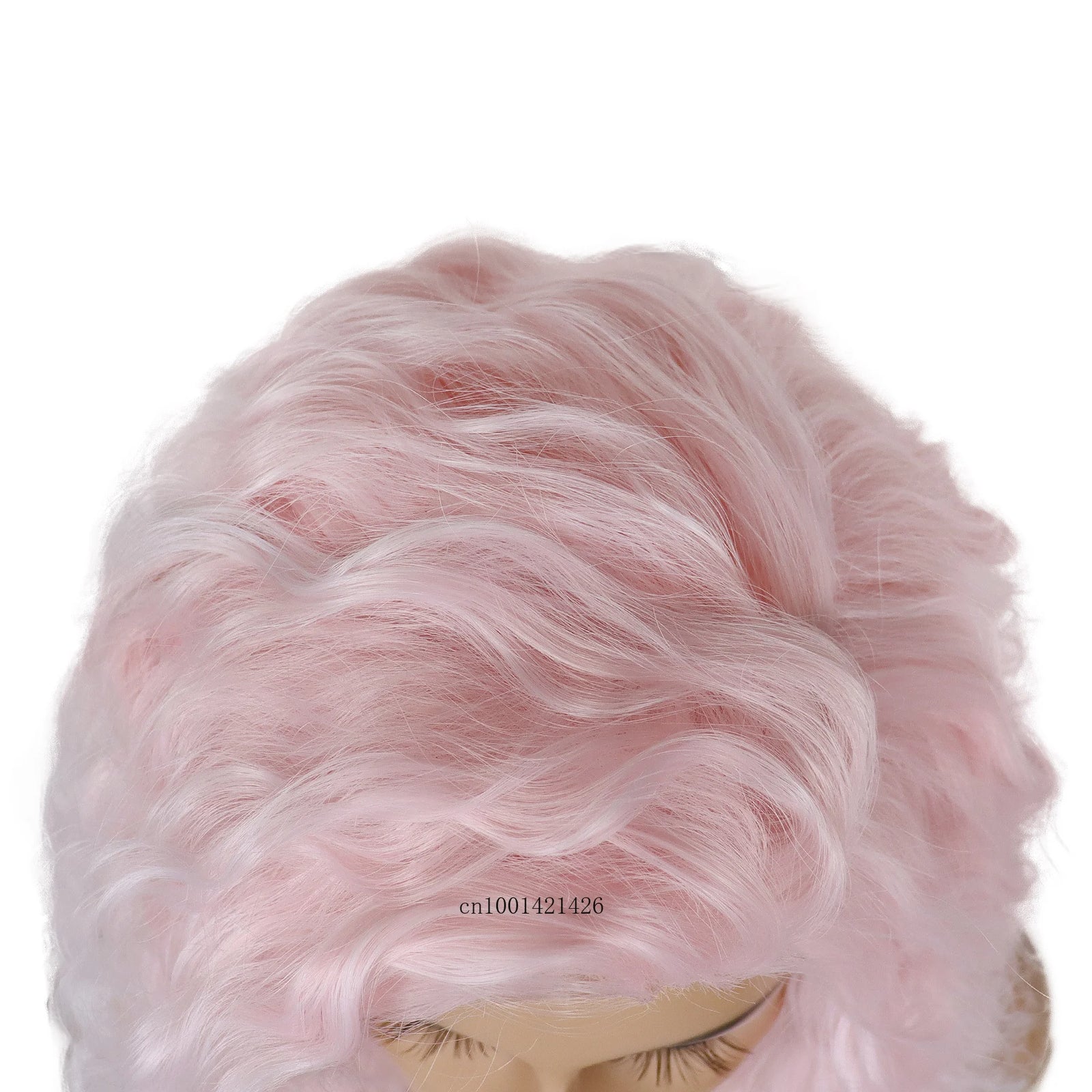 Pink Cosplay Wigs Syntheitc Hair 28 Inch Long Curly Wavy Wigs for Women Carnival Party Halloween Costume WIg Ombre Pink Color