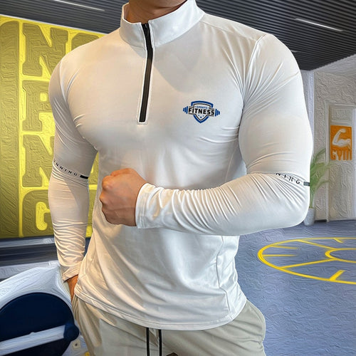 Load image into Gallery viewer, Mens Compression T-shirt Gym Fitness Sweatshirt Running Exercise Sports Tops Turtleneck Knitwear Long Sleeves Clothing Plus Size
