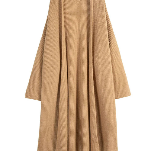 Load image into Gallery viewer, Yellow Big Size Long Knitting Cardigan Sweater V-Neck Long Sleeve Women New Fashion Tide Spring Autumn 2025 1DH6453
