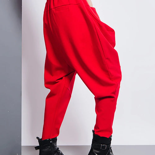 Load image into Gallery viewer, Big Pockets Spliced Irregular High Waist Harem Trousers New Loose Fit Pants Women Fashion Tide Spring Autumn 2025 1DD2684
