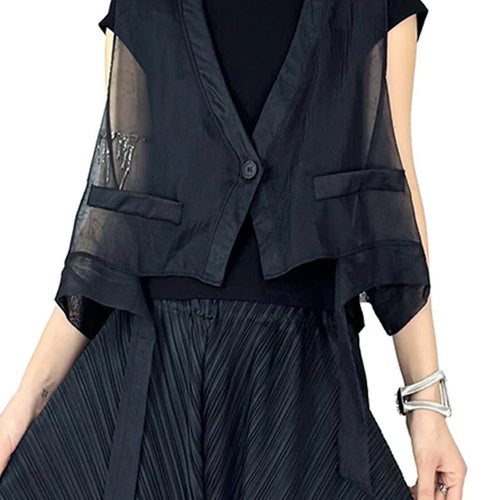 Load image into Gallery viewer, High Elastic Waist Black Pleated Irregular Shaped Bud Half-body Skirt Women Fashion Tide New Spring Autumn 2025 1DJ1411
