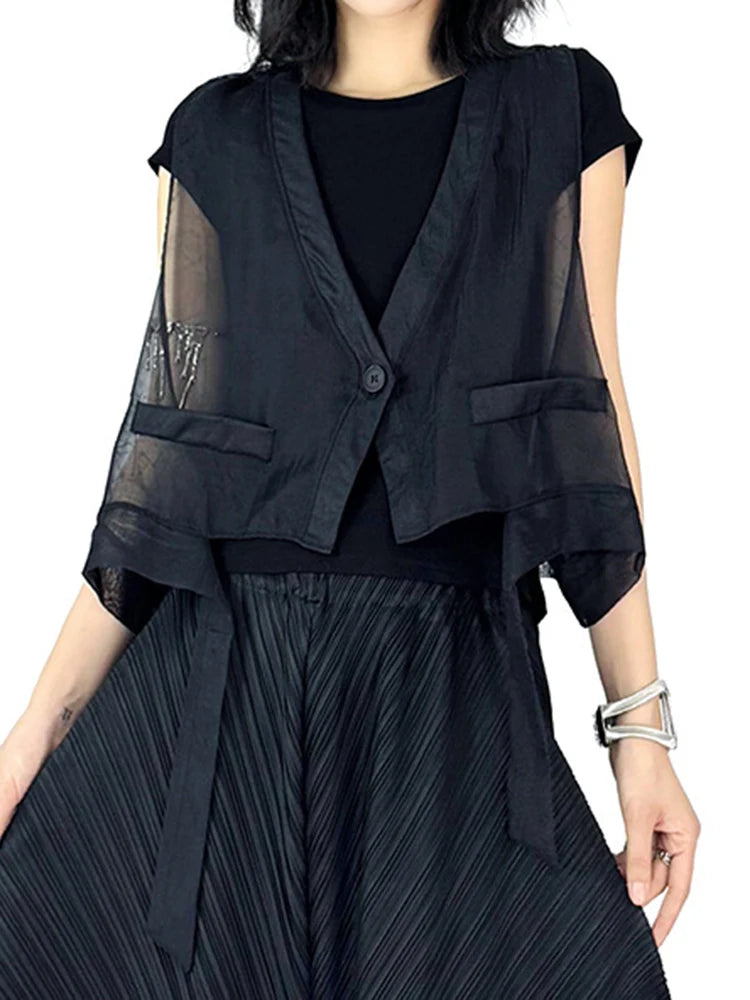 High Elastic Waist Black Pleated Irregular Shaped Bud Half-body Skirt Women Fashion Tide New Spring Autumn 2025 1DJ1411