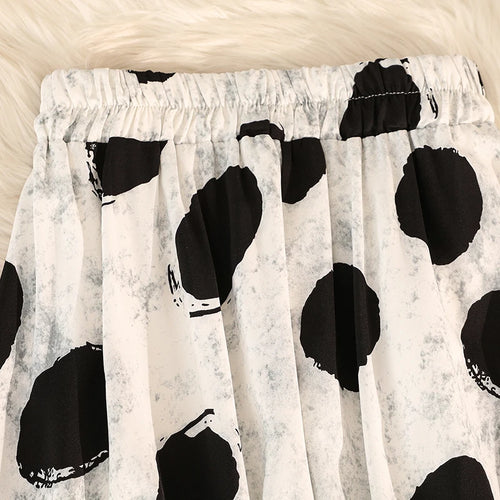 Load image into Gallery viewer, Vintage Women Casual Dot Print Pleated A-line Skirt Elegant Elastic High Waist Female Summer Festival Party Midi Skirts Boho New
