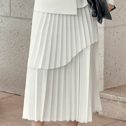 Load image into Gallery viewer, Solid Two Piece Set For Women Slash Neck Long Sleeve Tunic Coat High Waist Temperament Skirt Sets Female Fashion
