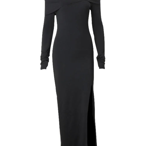 Load image into Gallery viewer, Elegant Mesh Patchwork Women Dress 2024 Fall New Sexy High Split Bodycon Long Sleeve Party Evening Dress Slim Vestido
