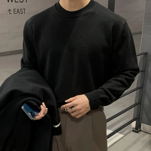 Load image into Gallery viewer, Men&#39;s Swearter New Korean Style Handsome Simple Solid Color Trendy Pullover Long Sleeve Stylish Male Casual Clothing 9W1818
