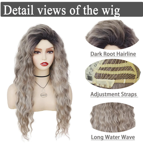 Load image into Gallery viewer, Synthetic Long Curly Wigs for White Women Ash Blonde Wig Natural Large Volume Wig Fluffy Hairstyle Costume Wedding Wig
