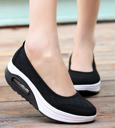 Women Shoes Comfortable Heels Vulcanized Shoes For Platform Shoes Casual Zapatos Mujer Slip On Spring Autumn Chaussure Femme