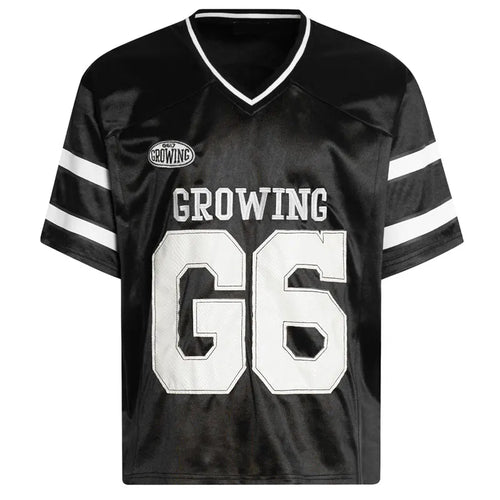 Vintage Jersey T-Shirt Y2K Embroidered Snake Patch Sports V-Neck Tshirt Streetwear Hip Hop Harajuku Casual Baggy Top Tee Shirts