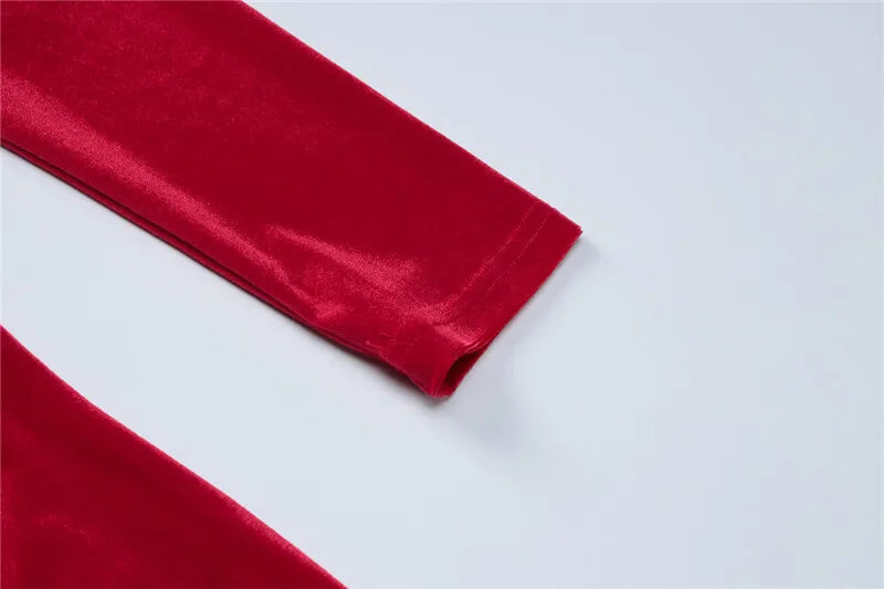 Velvet Long Sleeve Sexy Maxi Dress For Women Elegant V Neck Back Slit Bodycon Sexy Club Party Dress Clubwear Dresses