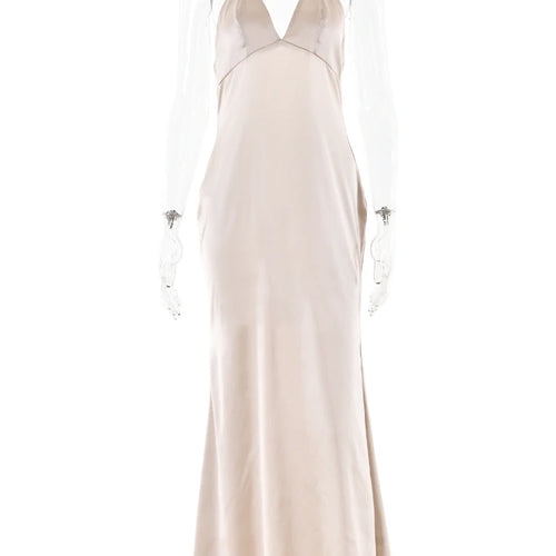 Load image into Gallery viewer, Sexy Sleeveless Backless Slim Fitting Dress For Women Elegant Party Evening Long Dress Satin Temperament Female Vestidos
