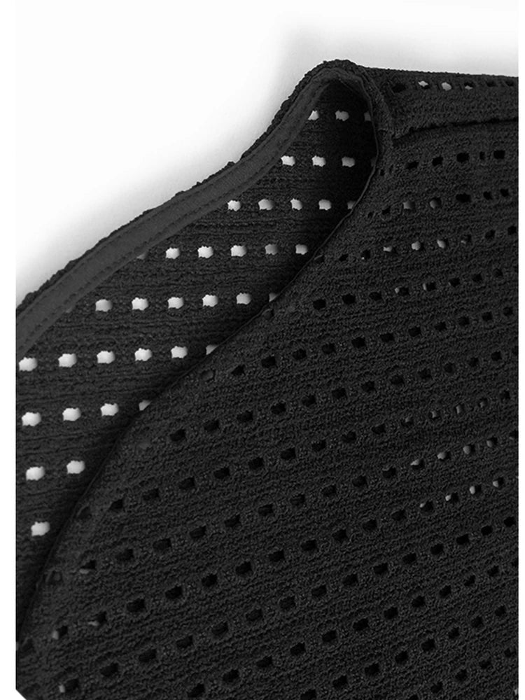 Black Hollow Hollow Out T-shirt Skirt Two Pieces Suit New Round Neck Short Sleeve Women Fashion Spring Summer 2025 1DJ1435