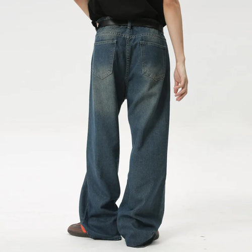 Load image into Gallery viewer, High Street Causal Men&#39;s Straight Denim Pants Fashion Loose Wide Leg Male Vintage Trousers Summer Tide 9C6159
