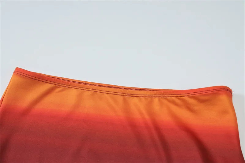 Print Sexy 2 Piece Sets Women Summer New V Neck Crop Tops And Maxi Skirt Female Elegant Club Party Slim Skirt Set