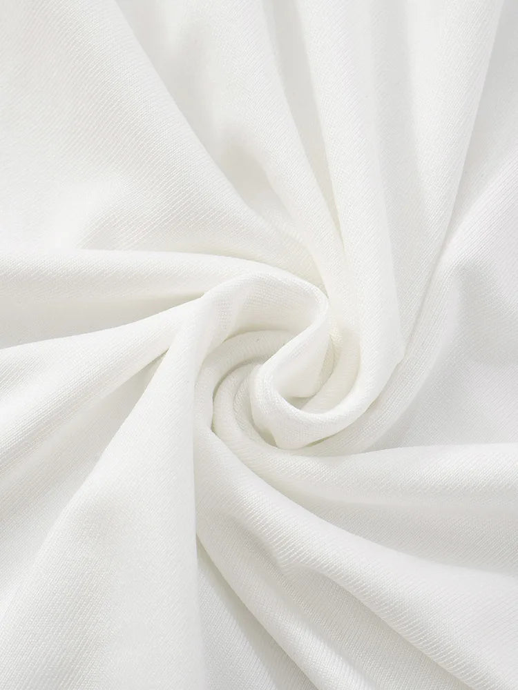 Hollow Out Deep V Neck Sexy Mini Dress Women Summer New Metal Shell Sleeveless Backless Ruffle Club Party Dress 2025