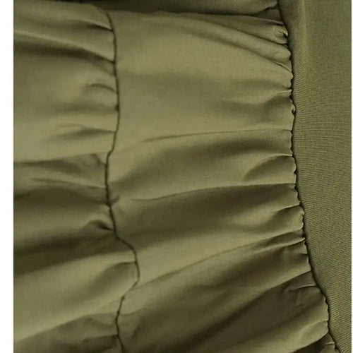 Load image into Gallery viewer, Women Army Green Pleated Hem Big Size Midi Dress New Round Neck Short Sleeve Fashion Tide Spring Summer 2025 1DJ0781
