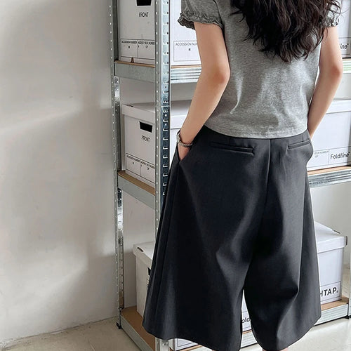 Load image into Gallery viewer, High Waist Gray Brief Pleated Wide Leg Calf-Length Pants New Trousers Women Fashion Tide Spring Autumn 2025 1DJ0997
