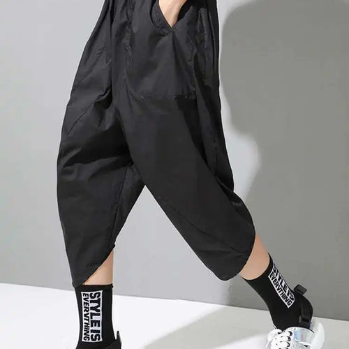 Load image into Gallery viewer, High Elastic Waist Black Pleated Casual Harem Pants New Loose Fit Trousers Women Fashion Tide Spring Autumn 2025 1DF4713
