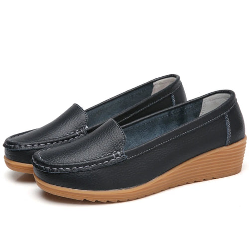 Load image into Gallery viewer, Woman Shoes Women Leather Shoes Slip-on Flat Shoes Women&#39;s Loafers White Zapatos De Mujer Comfortable Casual Footwear Women 2025
