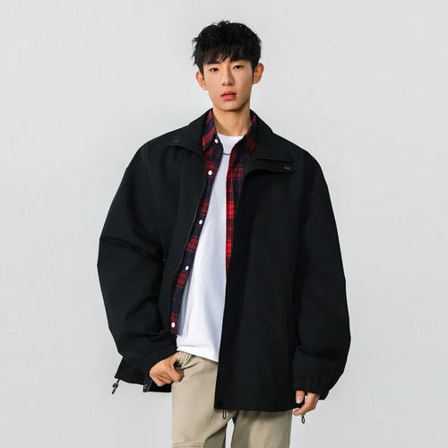 Load image into Gallery viewer, High Street Male Jacket Spring New Fake Two Pieces Lapel Plaid Design American Style Jackets Solid Color Men's Coats 9W1236
