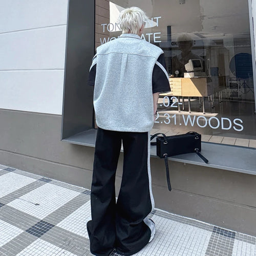 Load image into Gallery viewer, Men's Pants Set New Summer Contrast Color Short Sleeve Single Breasted Jacket Casual Pants Male Loose Suit 2025 9W1508
