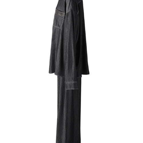 Load image into Gallery viewer, Big Size Gray Shirt Wide Leg Pants Two Piece Suit New Lapel Long Sleeve Women Fashion Tide Spring Autumn 2025 CPG3103
