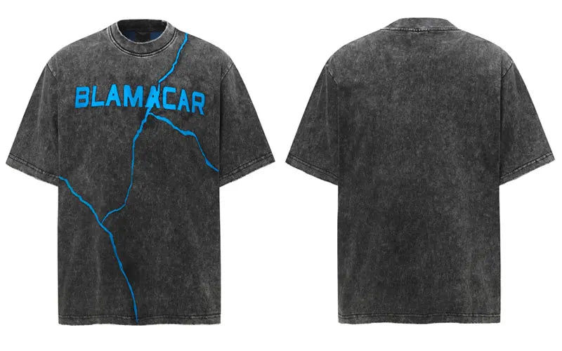 Vintage Men T-Shirt Y2K Hip Hop Patchwork Washed Streetwear Tshirt Y2K Harajuku Summer Punk Gothic Short Sleeve Baggy Top Tee