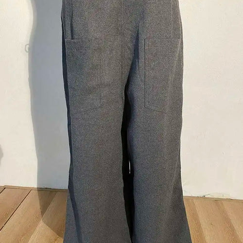 Load image into Gallery viewer, High Waist Gray Brief Pleated Long Wide Leg Trousers New Loose Fit Pants Women Fashion Tide Spring Autumn 2025 YA77402
