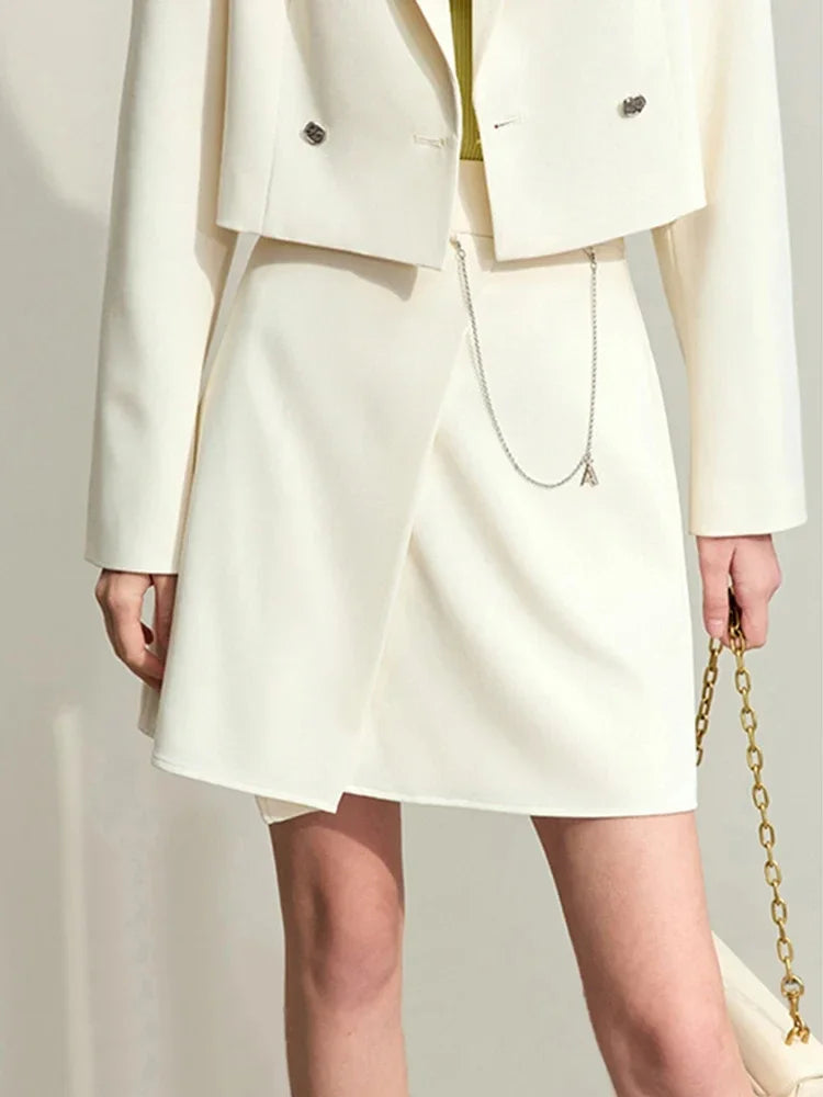 Minimalist Casual Shorts Skirts Women High Waist 2025 Spring New Fashion Commuter Straight A-Line Skirt 12343035