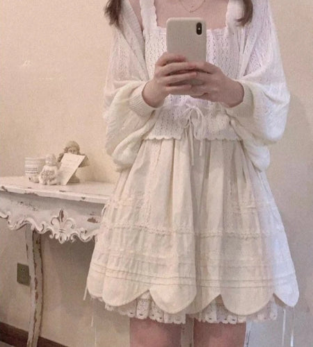 2025 Grunge Summer New Twist Office Women Cardigan Hollow Out Y2k Aesthetic Loose Knitted  Harajuku Casual Bandage Tops