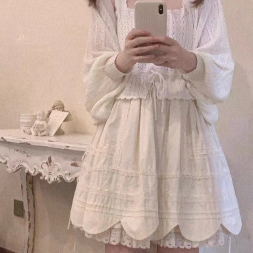 Load image into Gallery viewer, 2025 Grunge Summer New Twist Office Women Cardigan Hollow Out Y2k Aesthetic Loose Knitted  Harajuku Casual Bandage Tops
