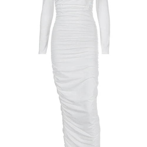 Load image into Gallery viewer, Elegant Long Sleeve Bodycon Party Club Evening Dress Solid Color Sexy Off Shoulder Dress Slim Spring New 2025 Clothing
