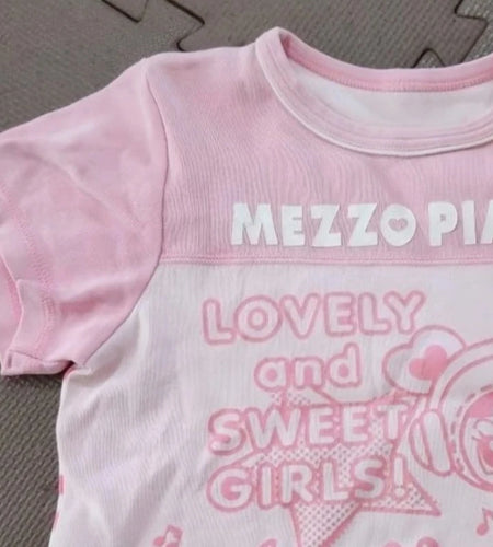 Japanese Kawaii Cartoon Print Tshirts 2025 Summer Women Y2k Aesthetic Grunge Patchwork Tees Harajuku Casual Loose Fairy T-shirt