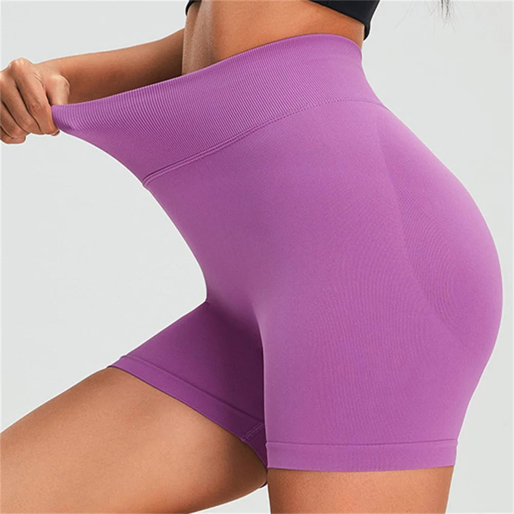 S-XL High Waist Women Yoga Shorts Push Up Fitness Tights Seamless Biker Shorts Scrunch Butt Gym Peach Buttocks Active Wear