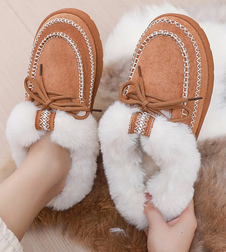 Boots Fur Winter Shoes For Woman Fashion Ankle Boots Winter Warm Footwear Female Snow Botas Mujer Trends 2025 Women Fur Shoes