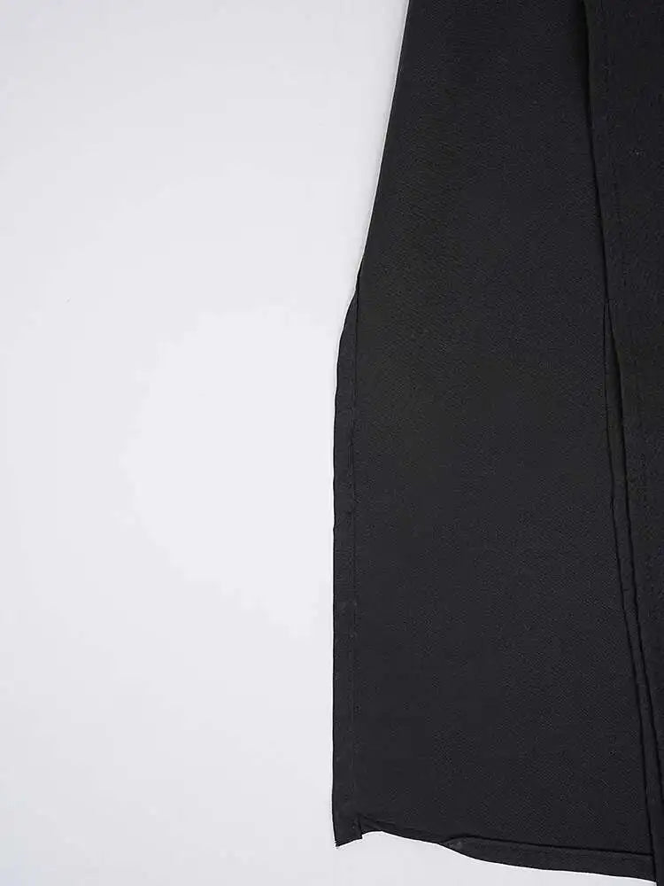 Women Black Irregular Spliced Big Size Blouse New Stand Collar Long Sleeve Shirt Fashion Tide Spring Autumn 2025 CPG1573