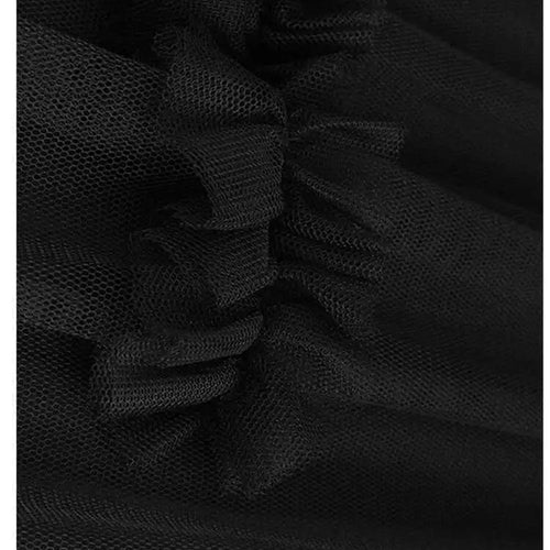 Load image into Gallery viewer, Women Black Mesh Ruffles Spliced Big Size Midi Dress New Round Neck Long Sleeve Fashion Tide Spring Autumn 2025 1DH7180
