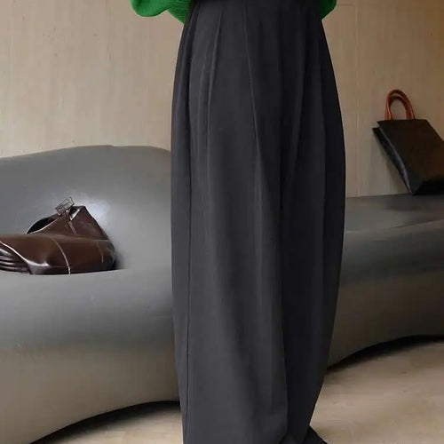 Load image into Gallery viewer, High Waist Purple Brief Long Wide Leg Elegant Pants New Loose Fit Trousers Women Fashion Tide Spring Autumn 2025 1DH1026
