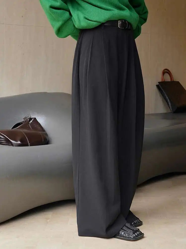 High Waist Purple Brief Long Wide Leg Elegant Pants New Loose Fit Trousers Women Fashion Tide Spring Autumn 2025 1DH1026