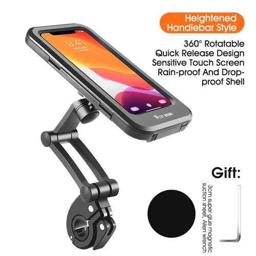 Load image into Gallery viewer, 360° Adjustable Waterproof Bicycle Phone Holder Electric Bike Motorcycle Scooter Motorbike Touch Screen Cell Phone Support Mount
