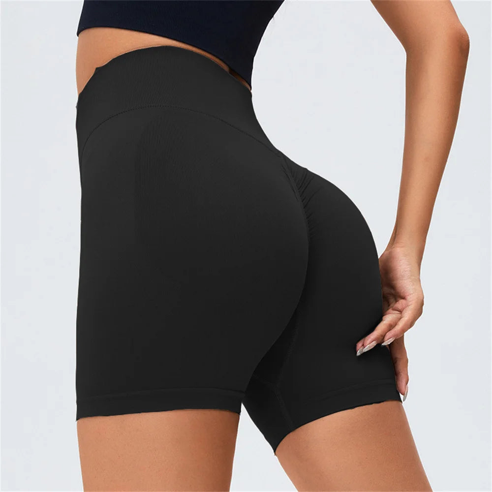 S-XL High Waist Women Yoga Shorts Push Up Fitness Tights Seamless Biker Shorts Scrunch Butt Gym Peach Buttocks Active Wear