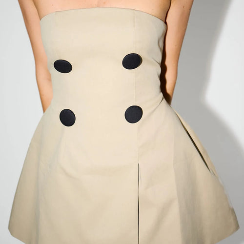 Load image into Gallery viewer, Off-shoulder Strapless Sexy Mini Dress For Women Khaki Fashion High Waist Backless Sleeveless Club Party Dress Elegant
