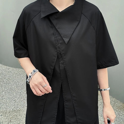 Load image into Gallery viewer, Big Size Black Irregular Shirt Mesh Pants Two Piece Suit New Lapel Short Sleeve Women Fashion Spring Summer 2025 1DJ1371
