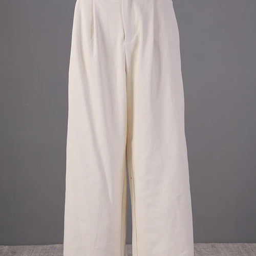 Load image into Gallery viewer, High Waist Beige Brief Pocket Pleated Long Wide Leg Pants New Trousers Women Fashion Tide Spring Autumn 2025 26D5510
