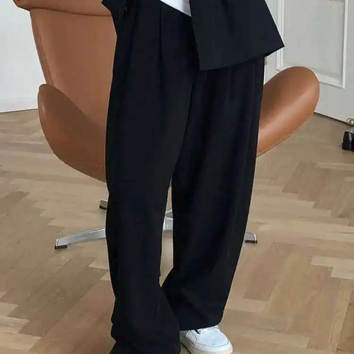 Load image into Gallery viewer, High Waist Black Pleated Casual Wide Leg Pants New Loose Fit Trousers Women Fashion Tide Spring Autumn 2025 1DF4432
