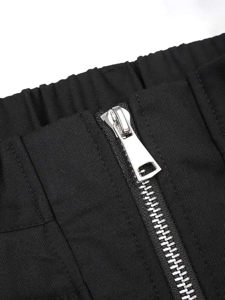 High Elastic Waist Zipper Personality Long Pants New Loose Fit Trousers Women Fashion Tide Spring Autumn 2025 CPG0752